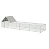 26'Lx6.7'Wx6.6' ft Large Metal Chicken Coop, Walk-in Chicken Run, Galvanized Wire Poultry Chicken Hen Pen Cage